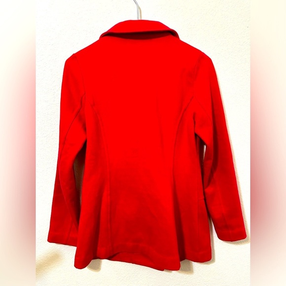 FOREVER 21 Red Double Breasted Buttoned Pea Coat - Picture 2 of 6